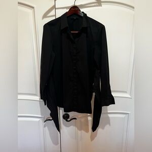 Lafayette 148 Cotton Stretch Blouse/Shirt with Ties Size XL